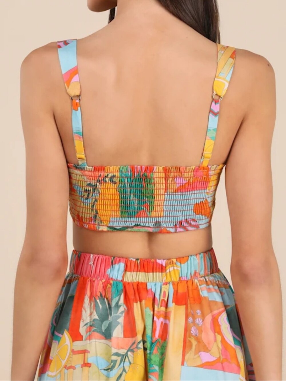SHOW ME YOUR MUMU 2PC SET Pisa Postcards Italia Top & Skirt Size XXL $346 MSRP - Picture 6 of 8